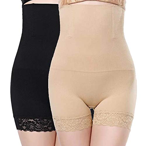 plumbury Women’s Butt Lifter Body Shaper No Rolling Down High Waist Tummy Control/Tummy Tucker Boyshort Shapewear Panty with Lace-picture-2