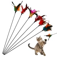 KYLOS Katzenspielzeug Spielzeug Mit Federn,Federstab,Interaktives Katzenspielzeug Set Für Kätzchen Und Katzen,Katzenspielzeug
