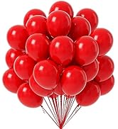 FOTIOMRG Red Balloons 12 inch, 70 Pack Red Latex Party Balloons Helium Quality for Birthday Gradu...