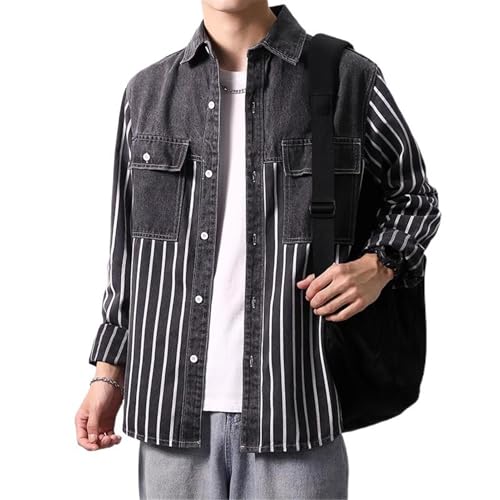 Manteau homme en jean à pois GUOYUXIAO idéal pour vos sorties décontractées