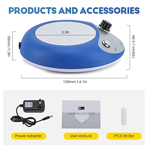 Cgoldenwall Magnetic Stirrer Hot Plate Mixer Laboratory Heating Stirring Machine Speed Adjustable Stir Bar 0-3500Rpm Stirring Capacity 67 Fl Oz(2000Ml) 110V #TOP3