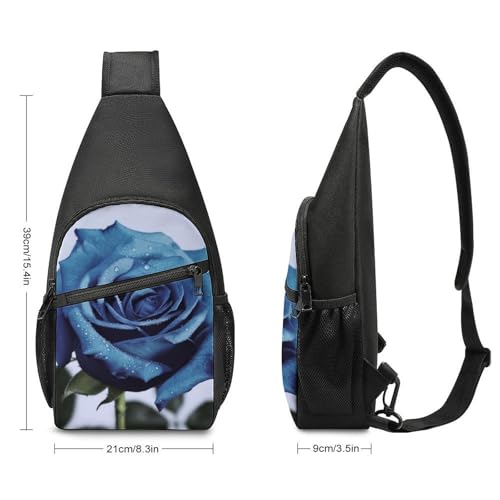 Mochila Crossbody Pequeña Deportiva Azul con Estampado Floral miniatura 2