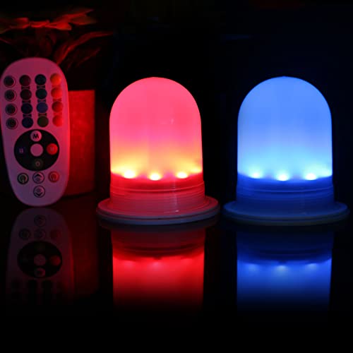 LARDUX Under Table Lights for Parties - Pack of 2 Rechargeable LED Bases for Cocktail Tables, Birthday, Wedding Centerpiece, Event, Outdoor Indoor Decoration