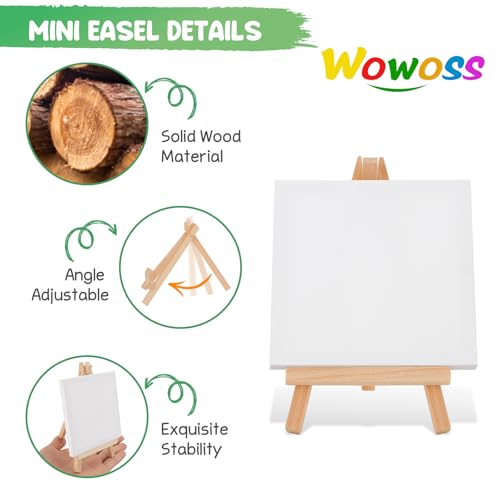 Petits chevalets de peinture avec mini toile carrée pour exposition et dessin - 4