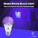 Bluex Bulbs 2 Pack LED Black Light Bulb, 9W A19 E26 Blacklight Bulb Level 385-400nm, Body Paint, Glow in The Dark LED Light Bulb Neon Glow Fluorescent Poster Black Bulb (2 Pack)