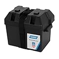 Camco Heavy Duty Battery Box with Straps and Hardware - Group 24 |Safely Stores RV, Automotive, and Marine Batteries |Durable Anti-Corrosion Material | Measures 7-1/4" x 10-3/4" x 8" | (55363)