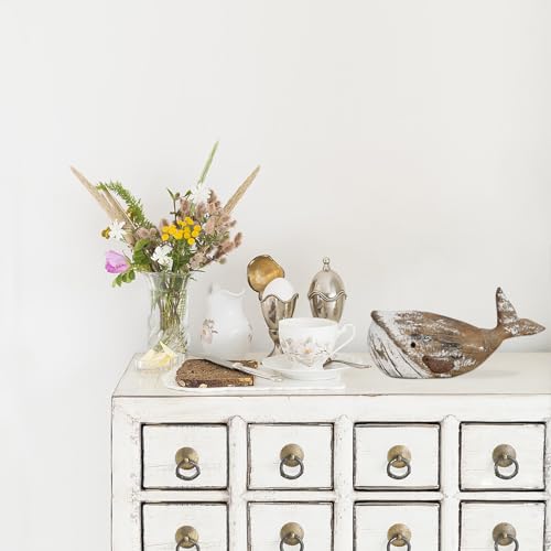 Estatua rústica de ballena de madera para decoración miniatura 5