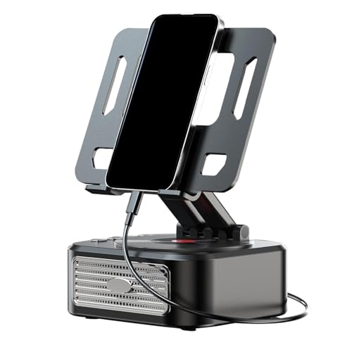 Phone Holder With Speaker, Rotatable Foldable Stand, Wireless Stereo Sound, Anti-Slip Base, Hands- Design, Adjustable Viewing Angle, Cool Tech Gadget For Smartphones & Tablets