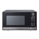 Panasonic NN-SB438S Compact Microwave Oven, 0.9 cft, Black Stainless Steel