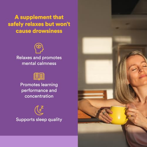 Image of Natural Factors Suntheanine L-Theanine 100 mg - Health Supplement for Calm Outlook - L-Theanine Supplement Supports Relaxing Sleep & Aids Against Drowsiness - 60 Chewable Tablets (30 Servings)