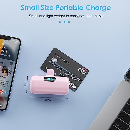 Pack de 2 Cargadores Portátiles Pequeños para iPhone 5000mAh miniatura 5