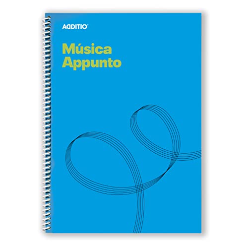 ADDITIO - Cuadernos de música APPUNTO | Adaptados a todas las edades y procesos de aprendizaje | 12 pentagramas de 9 mm | Páginas cuadriculadas | 40 páginas | A4 | Papel ecológico | Espiral | Azul