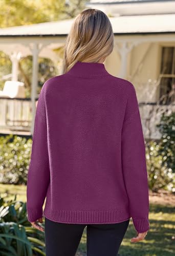 Image of MEROKEETY Women's Turtleneck Long Sleeve Sweater 2025 Fall Cozy Knit Loose Casual Trendy Pullover Tops Winter Clothes