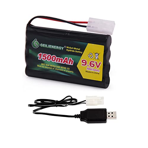 QBLPOWER 9.6V 1500mAh NI-MH Rechargeable Battery Pack for RC Car Boats...