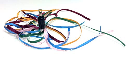 CoolCyberCats Ribbon, Leather and Fur Attachment Cat Toys - Fit Wildcat and Popular Bird and Catcher Type Wands/Poles (Thin Ribbons)