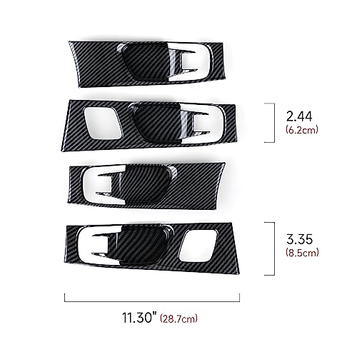 Image of Car Inner Door Handle Bowl Decals for 2022 2023 2024 2025 2026 Honda Civic 11th Gen Accessories ABS Carbon Fiber Interior Stickers