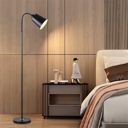Lámpara de pie interior negra con pantalla elegante para sala de estar 7