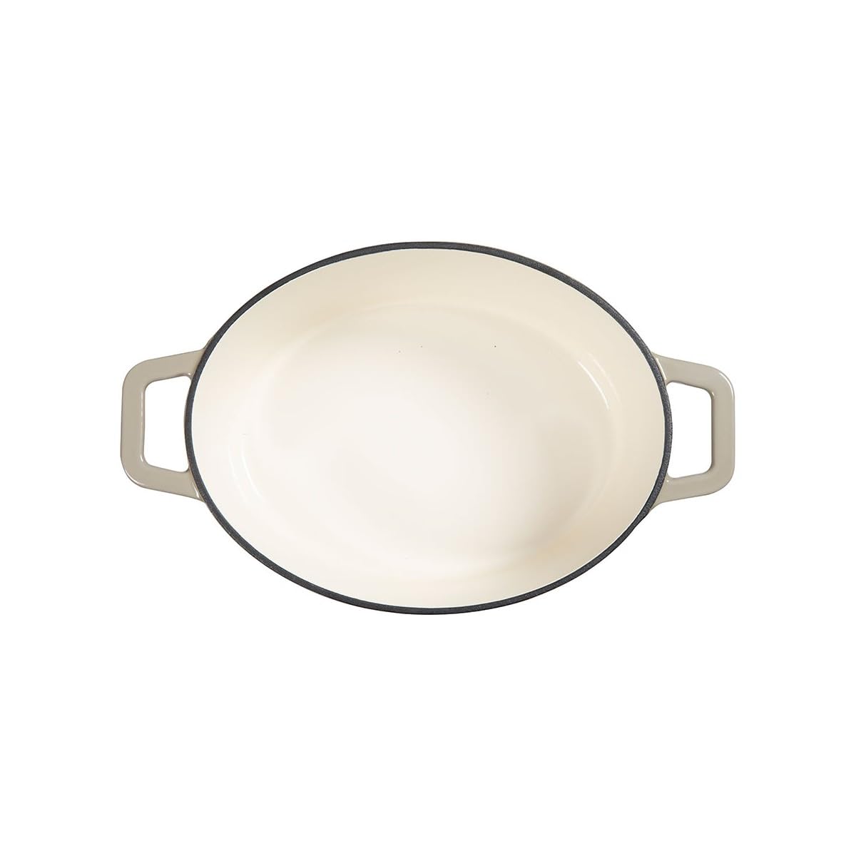 Livoo - Olla ovalada de hierro fundido MEP129G - 4,5L, tapa con picot, 29 x 22 cm, 5,5 kg