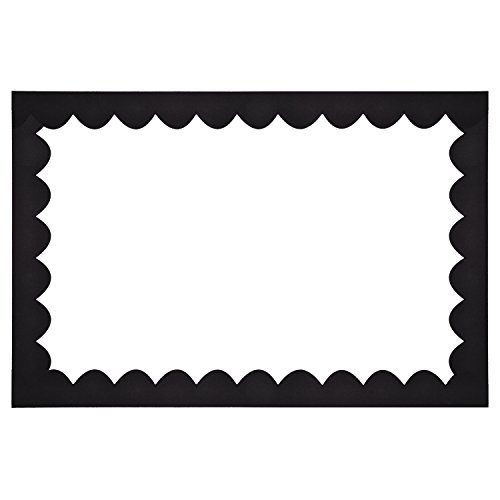 Shappy Scalloped Border Trim, Felt Decorative Border for Bulletin Board and Wall Decoration, 36 Feet Total Lengthï¼ˆBlackï¼‰