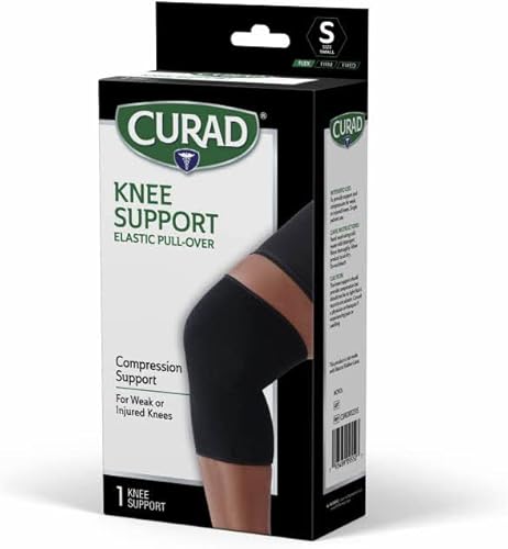 Miniatura 10 de CURAD - Rodillera para hombres y mujeres, elástica, sin botones, para correr, dolor de rodilla, deportes de entrenamiento, negro, talla S