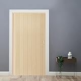 Portable Oak 48inX80in Accordion Doors Interior for Closet,Double Walled Retractable PVC Bifold Sliding Doors,Compact Folding Door (Oak,48in*80in)