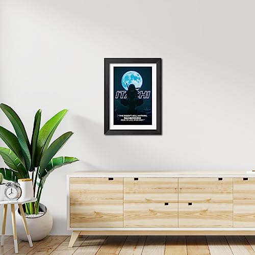 Image of TenorArts Itachi Uchiha Poster Naruto Anime Quotes Laminated Photo Frame Painting with Matt Finish Black Textures (12 inches x 9inches)