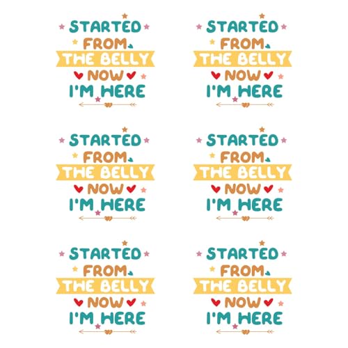 Started from The Belly Now I’M HERE Iron On Patches for Clothing 6pcs