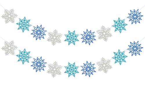 VILIFEVER 2 Pieces Snowflake Garland Banner...