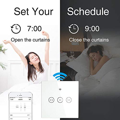 DECDEAL 90-250V WiFi Cortina Interruptor APP Controle Remoto Controle de Voz Compatível com Alexa As