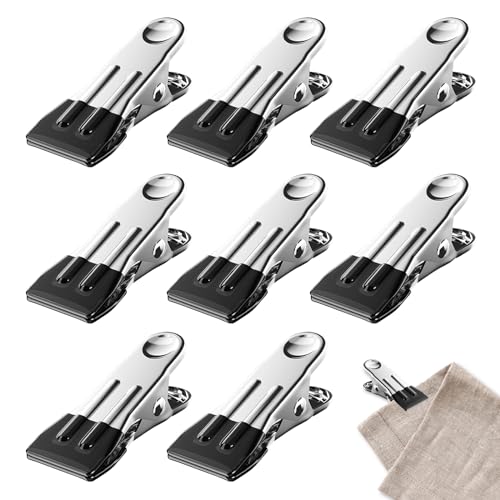 Pinzas Deacero Inoxidable para Colgar Ropa, Pinzas de Ropa Resistentes para Tendedero, Pinzas de Metal Versátiles para Ropa, Calcetines, Aperitivos y Fotos