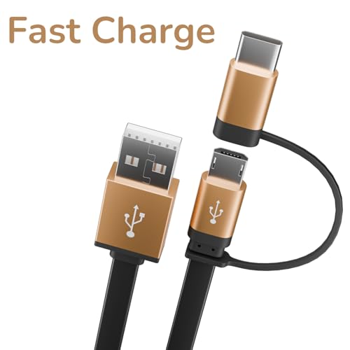 Cable de carga USB de repuesto compatible con Amazon Kindle E-Reader Paperwhite/Fire/Oasis Tablet/Fire Stick/4K Max/4K+/Lite HD/NOW TVs - Conector micro USB y tipo C 2 en 1 - imagen 3