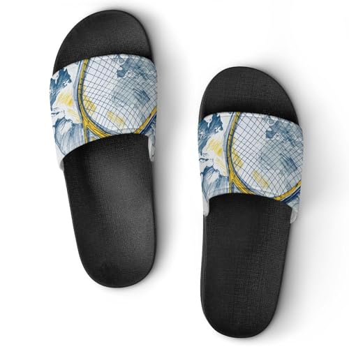 Claquettes tennis jaune anti-glisse pour retrouver le confort des pieds à la maison 37