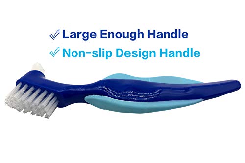 Ocircle Premium Hard Denture Brush Toothbrush, White Carrying Case, Multi-Layered Bristles & Portable Denture Double Sided Brush, Denture Care(Pack Of 6) #TOP1