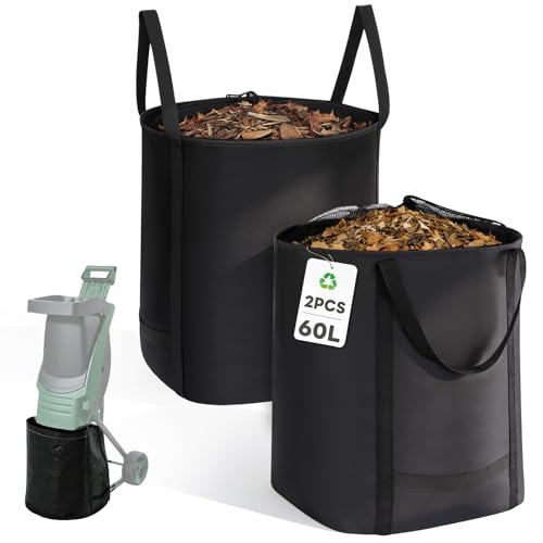 Biigdan 2 Pièces Grand Sac Broyeur Vegetaux et Branches,Indéchirable Remplacer Broyeur Vegetaux Bac avec Cordon de Serrage,Compatible avec la plupart des modèles IKRA...