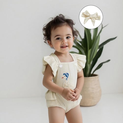 Newborn Infant Baby Girl Fall Clothes Vintage Goose Ruffle Sleeveless Romper Corduroy Backless Bodysuit Overalls2