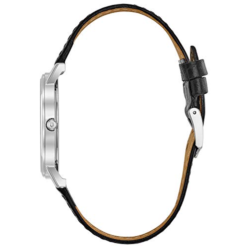 Bulova Men's Classic 3-Hand Calendar Date Quartz Leather Strap Watch, Buckle, 37mm - Image 3