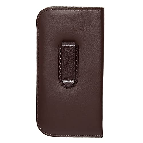 Estojo masculino macio sem cadarço com clipe de plástico médio Syn.Leather Brown 15 cm x 8,25 cm