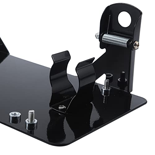 Samlight License Plate Bracket 8 3/4 Inch Flip-Up Winch Roller Fairlead Mount Holder Black Stainless Steel #TOP4