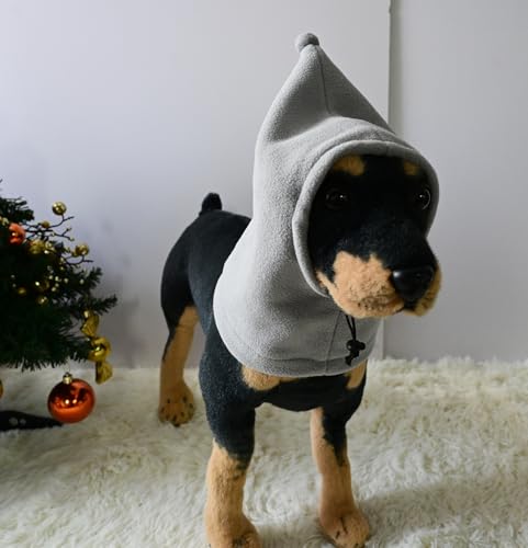 BT Bear Plush Dog Hats,Warm Pet Cover,Winter Hat Dog Head Wrap Quiet Ears for Dogs,Muffs Noise Protection for Small Medium Dogs (Grey - Image 4