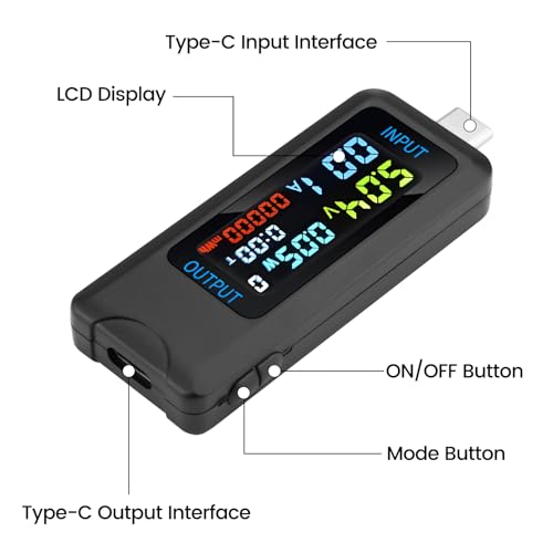 Image of Type-C Tester Multi-Functional Digital Meter DC 4.5-36V 0-8A Current Voltage Meter Power Capacity Tester Supports Multiple Fast Charging Protocols