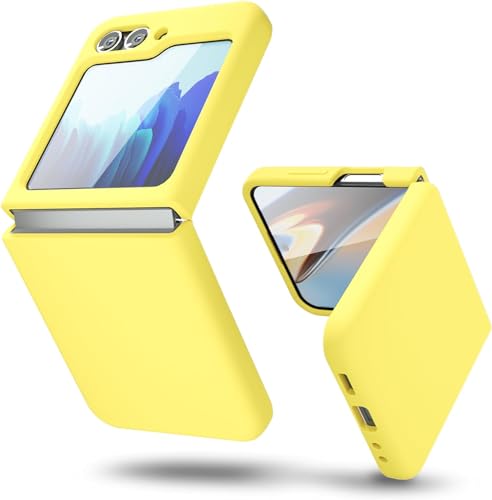 Image of MIDOS Back Cover Compatible with Samsung Z Flip 5 Silicone Case Full Protection Shock Proof Case for Samsung Galaxy Z Flip 5 (Yellow)