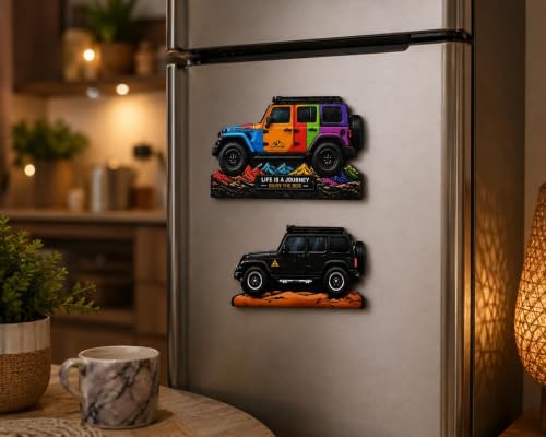 Image of Off-Road SUV Fridge Magnet, Adventure Theme (Multicolour)