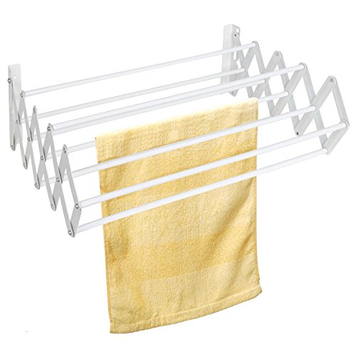 Extendable Clothes Drying Rack | Made from Strong Durable Stainless | Wall Mounted | Indoors As Well As Outdoor Use | Extendable And Retractable | Space Saving | DIMENSION -D 10-60 x W 60 x H 18.5 cm