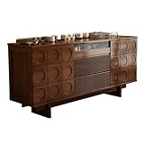 Rangement flexible : Ce meuble bar à café comprend 3 tiroirs spacieux et 2 placards, vous permettant de ranger parfaitement votre vaisselle, vos verres à vin, vos nappes, les accessoires for animaux et bien plus encore. Créez facilement un coin café idéal ou exposez vos objets décoratifs préférés.