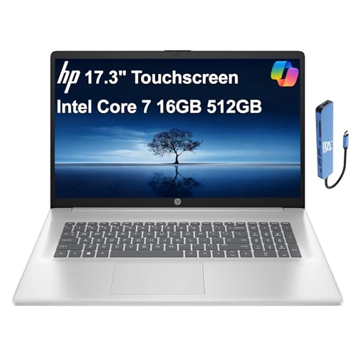 HP 17 Laptop 17.3" HD+ Touchscreen Intel Core i7 16GB RAM 512GB SSD