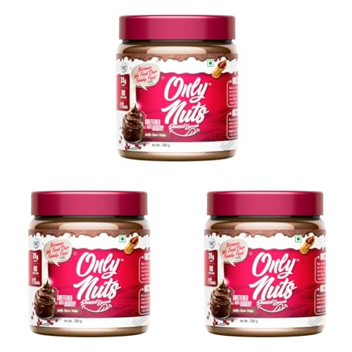 Image of Doctors Choice Only Nuts High Protein Peanut Butter | Nutty Choco Fudge Flavour | 23g Protein Spread | No Fillers | No Palm Oil | Healthy Nut Butter | 350g (Pack of 3)