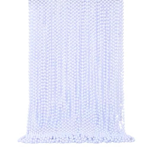 SWANUCKY 48 Pack 33 Inch White Mardi Gras Plastic Beads Necklaces - Party Favors for Parade Throws, Festival Decorations, Wedding, Birthday Celebrations & Costume Dress Up
