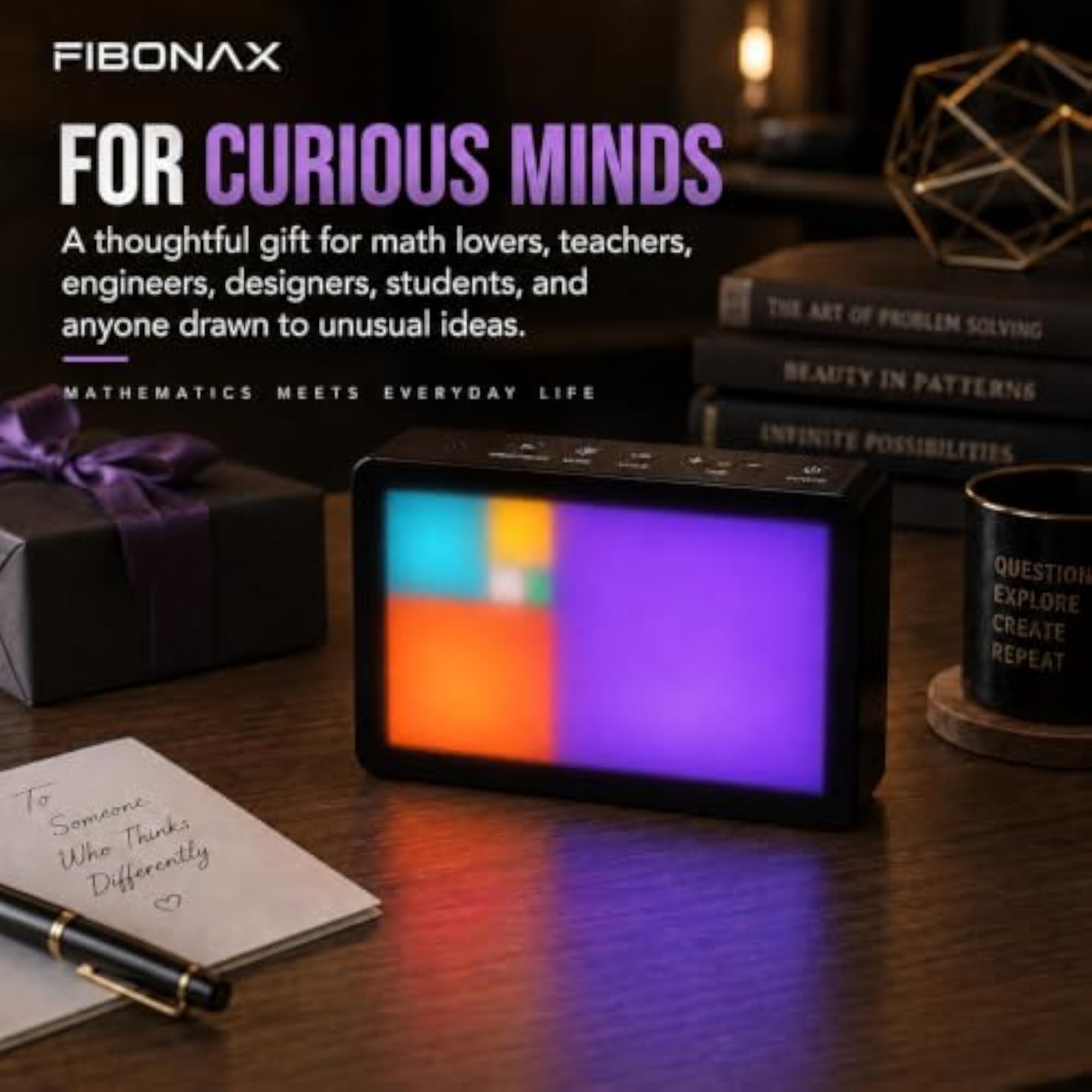 Fibonacci Clock, Mathematical Art Desk Clock