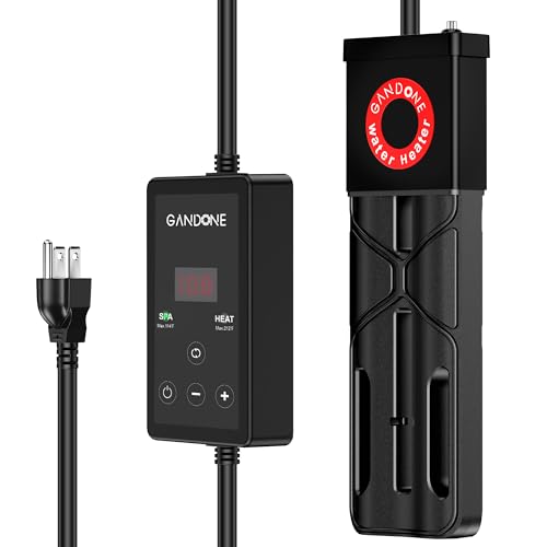 GANDONE Dual Spa Water Heater, Portable Hot Tub Immersion Water Heater Cast Aluminum Submergible mit Temperature Sensor and Digital Display for Bathtub