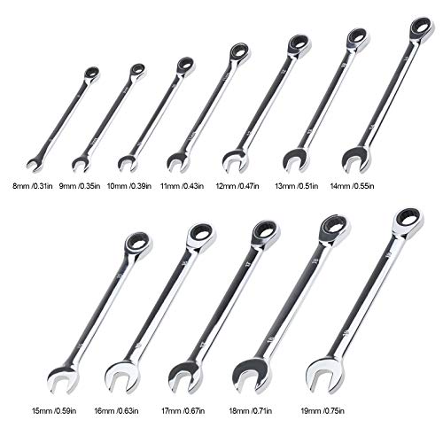 Set di chiavi miste combinate con cricchetto 8-19